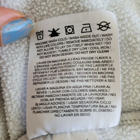 Nike Dri Fit Sweatshirt Hoodie Long Sleeve Girls Size XL Pre-Owned Grey Pink - Picture 7 of 7